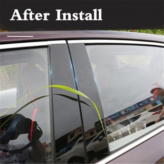 6 Pcs Car Door Trim Cover Kit Piano Black Pillar Posts For Acura MDX 2007 - 2013