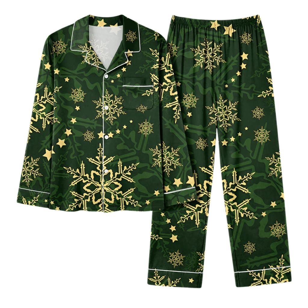 Женский повседневный модный комплект для дома с длинным рукавом и брюками с рождественским принтом