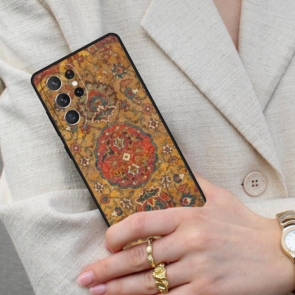 Чехол для телефона Samsung Galaxy S26 Ultra S25 S24 S23 S22 S21 S20 Note10 с цветочным узором в стиле персидского ковра