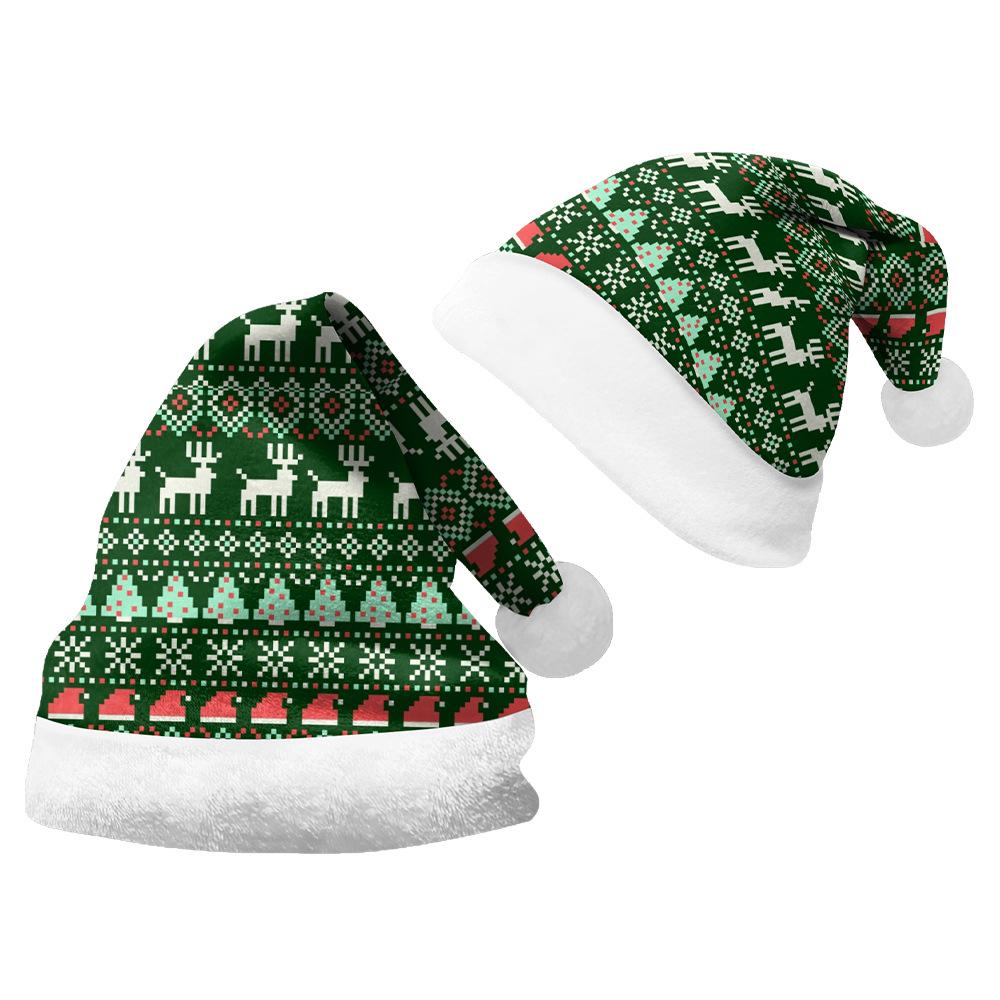 2024 Plush Velvet Double-Sided Santa Hat for Adults & Children - Custom Printed