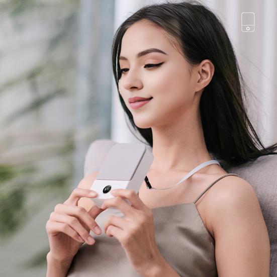 Portable Neck Fan with 3 Speed Settings Digital Display Low Noise Rechargeable Silent Air Conditioner Cooling Fan with Waist Clip