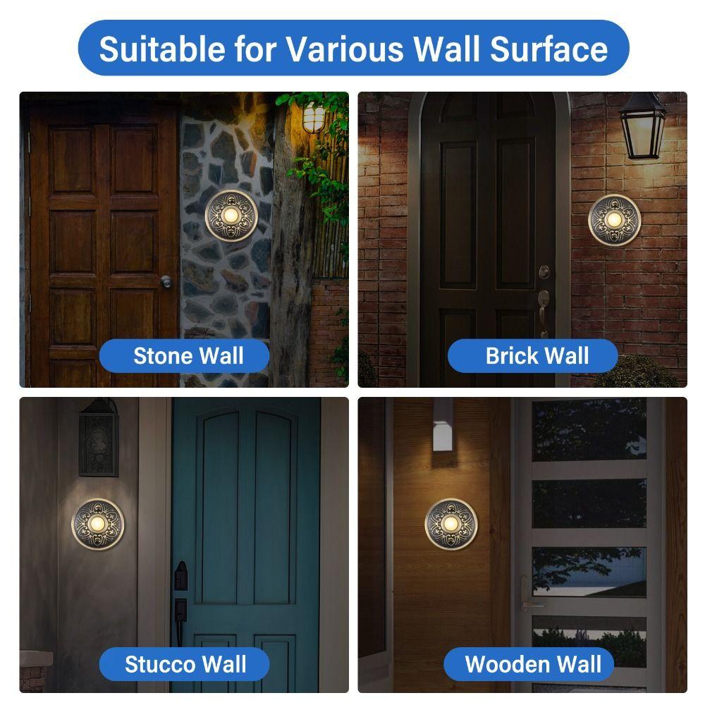 Metal Metal Door Bell LED Lighted Door Bell Heavy Duty Doorbell Push Button  Garage