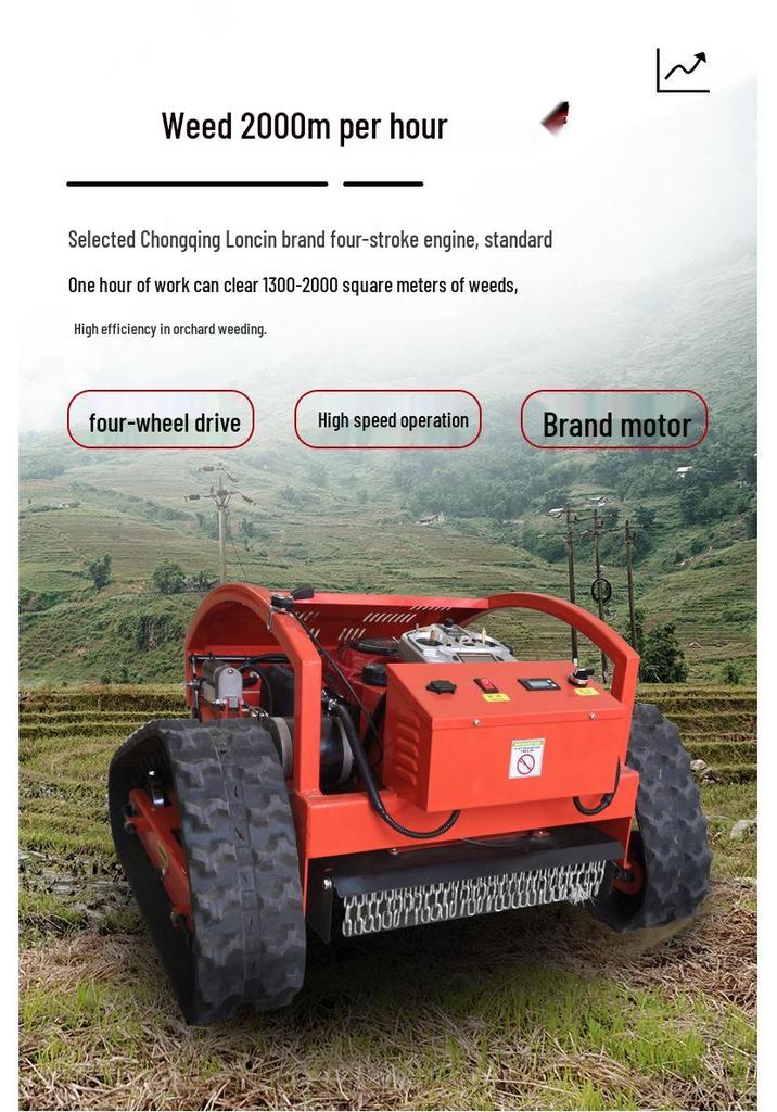 7.6 HP Remote-Controlled Crawler Mower for Garden and Municipal Use