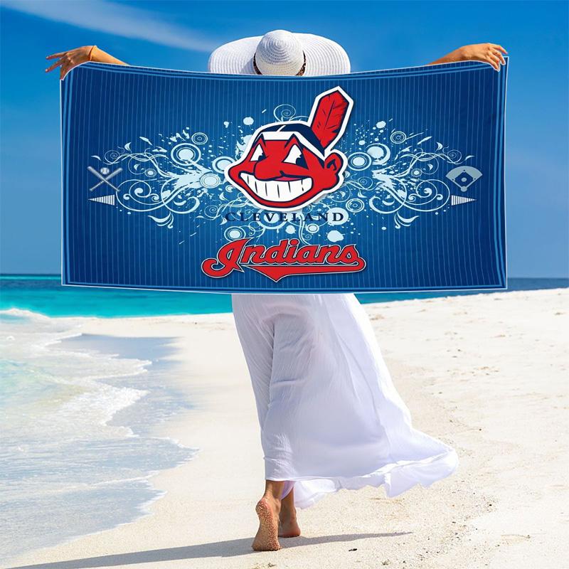 Пляжное полотенце с принтом Cleveland Indians, большое, мягкое, быстросохнущее, для пляжа, кемпинга, плавания