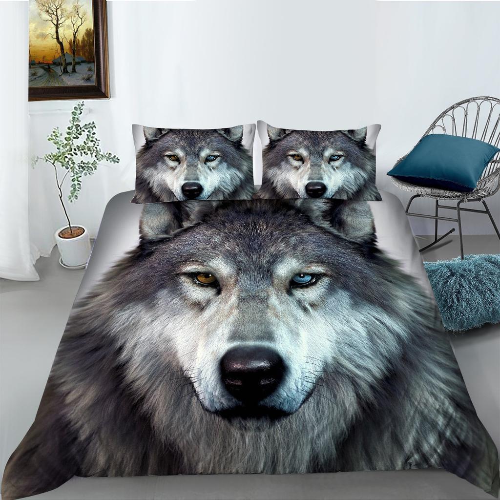 Wolf Series Polyester Bedding Two- And Three-Piece Sets Can Be Digitally Printed
