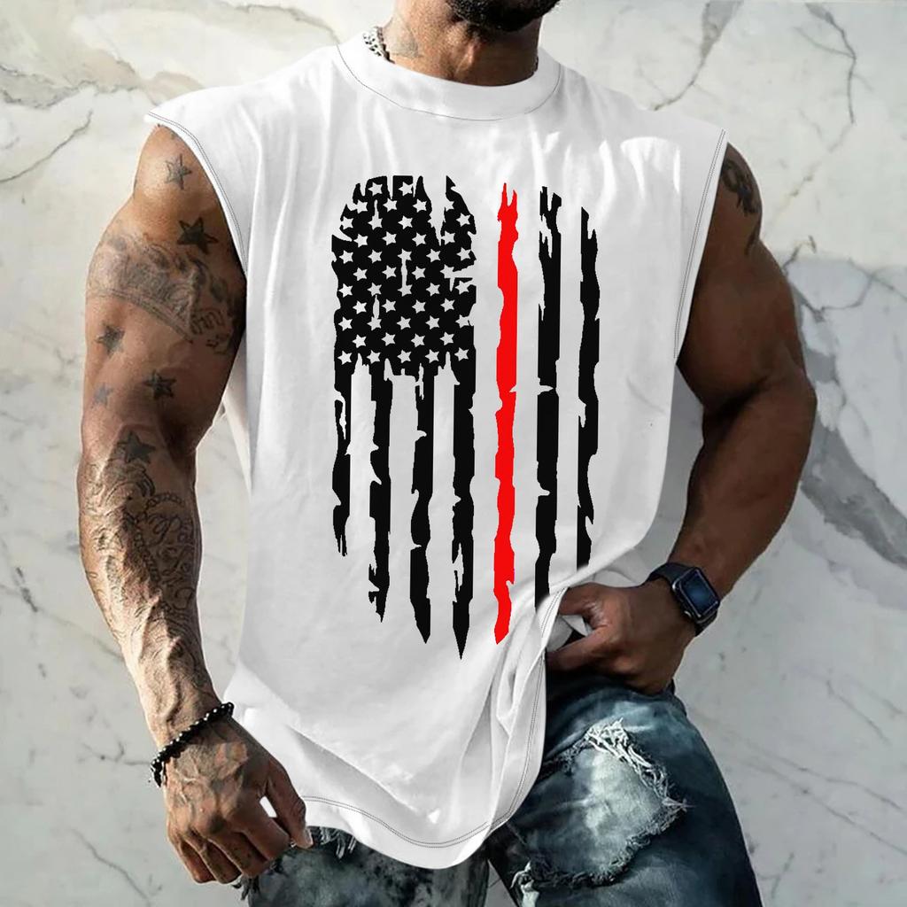 Летний мужской однотонный поглощающий пот дышащий жилет без рукавов с принтом и расширяющимся плечом