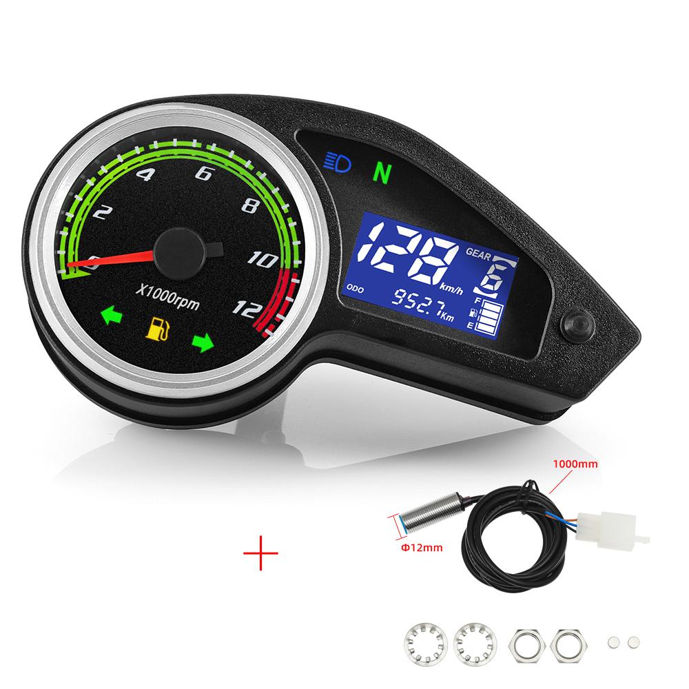Универсальный мотоциклетный спидометр ЖК-цифровой тахометр одометр прибор для 12 В мотоцикла для Бразилии GY200 для Бразилии CG