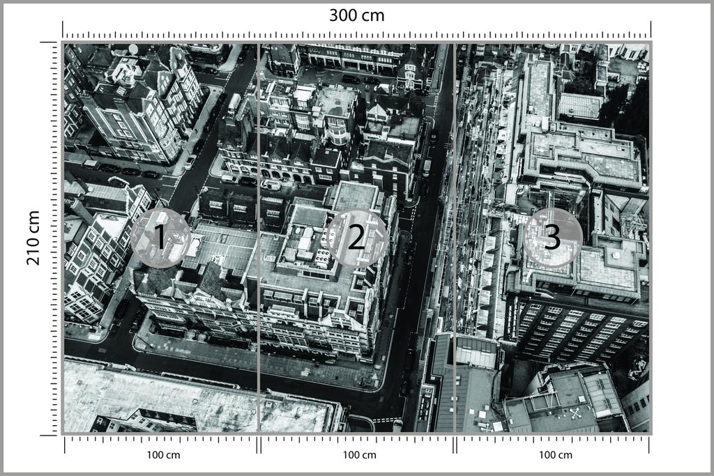 Photomural London Black And White Structural Vinyl 300x210
