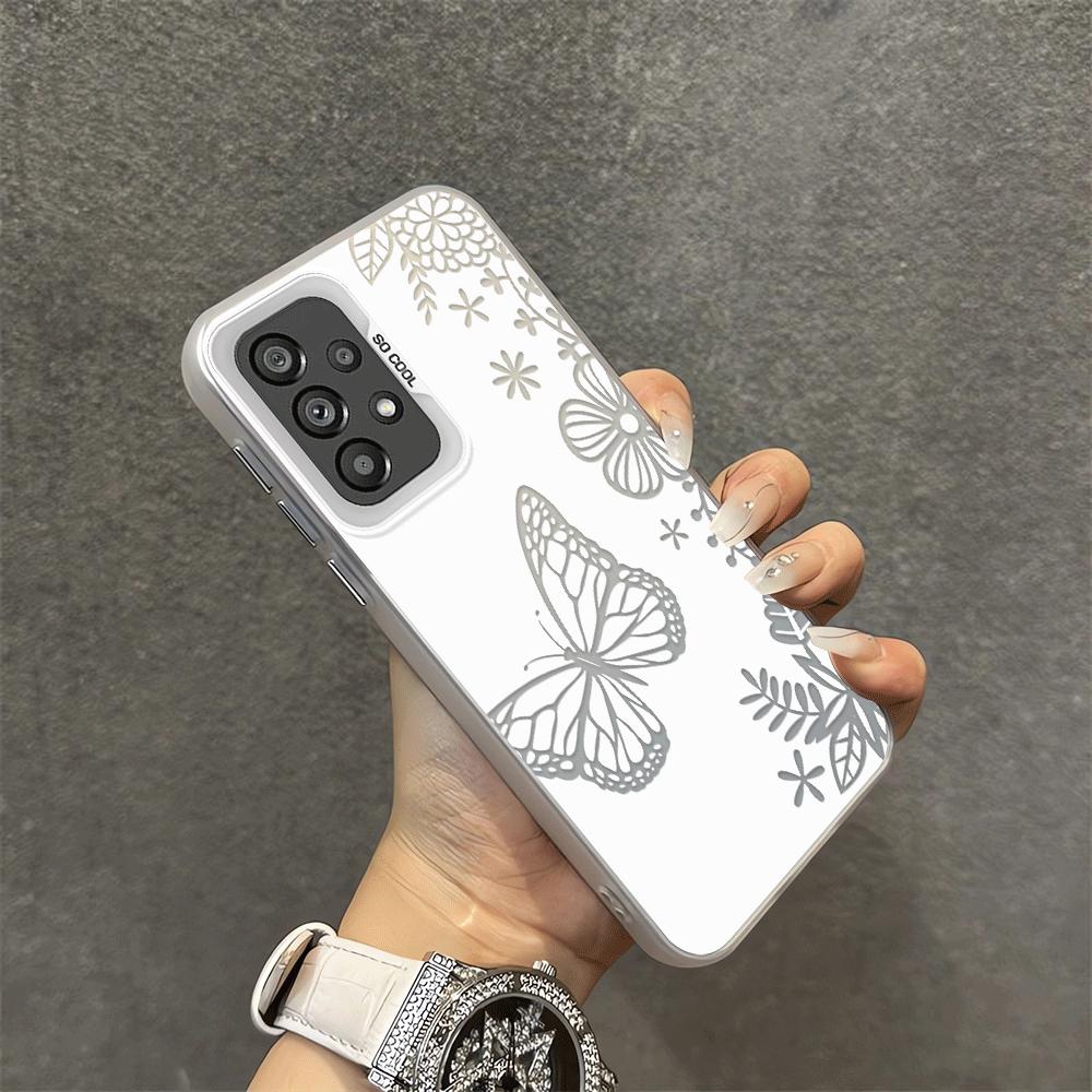 Чехол для телефона Samsung Galaxy A72 A54 A14 A56 A32 A36 A13 A12 A17 A52 A16 A34 A23 A71 A25 A73 Креативные Бабочки Цветы