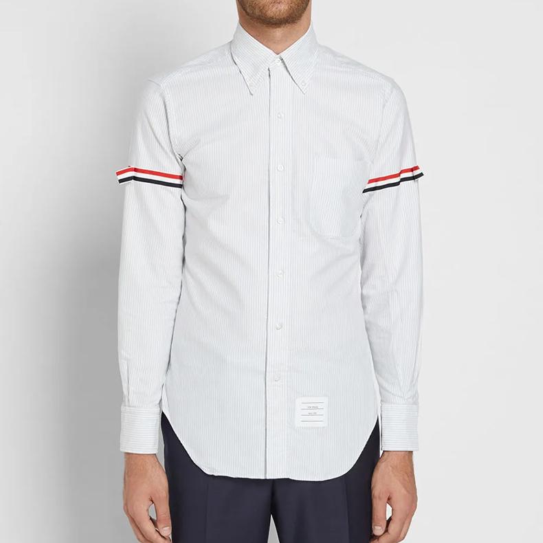 THOM BROWNE Vertical stripe RWB detail Shirt MWL150E-02582-035