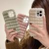 Осенне-зимний пушистый чехол для мобильного телефона Apple 17 iPhone16 в клетку 15Promax Muse 12 теплый 11 чехол