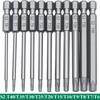 11PCS 1/4" Hex Bits Driver Tamper Proof Security Drill Magnetic Bit Set Torx Screwdriver Flat Head F1FC High Quality 50/100mm