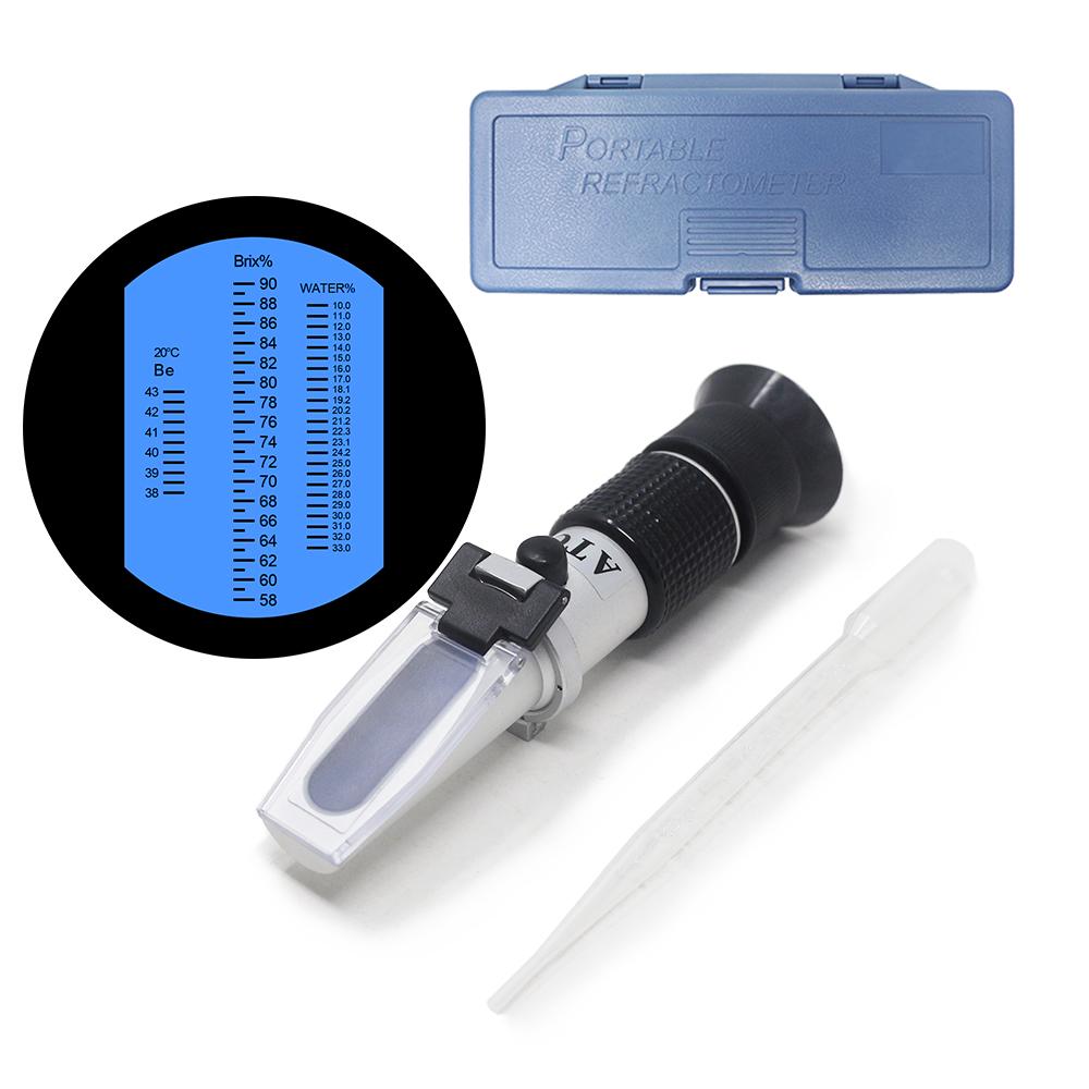 Рефрактометр для меда 58-90% по шкале Брикса для пчеловода Ручной тестер воды для сахара Baume с коробкой