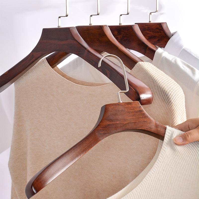 1/2 шт. высококачественные прочные деревянные вешалки, ретро утолщенные вешалки для одежды, рубашек, курток, качественные органайзеры для костюмов с широкими плечами