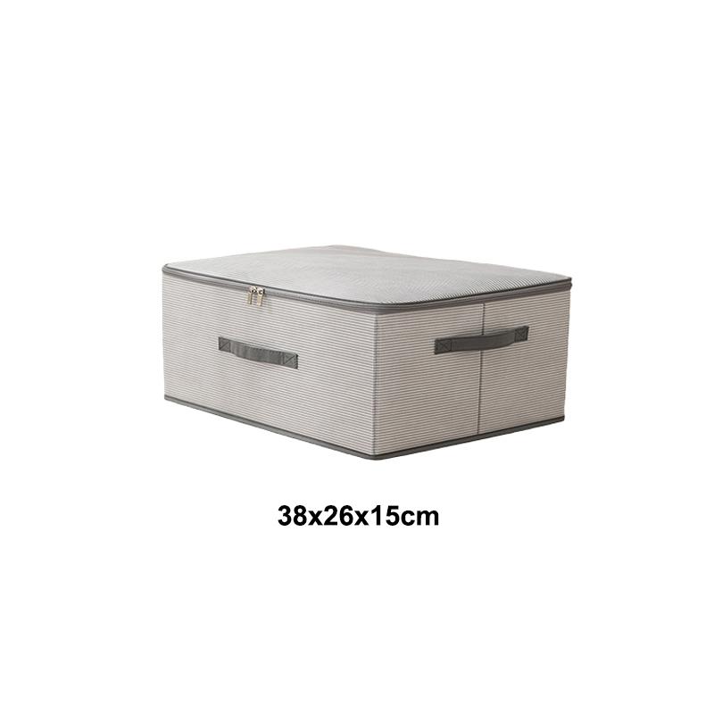 Складной нетканый ящик для хранения в полоску, складной, с ручкой для переноски, органайзер для одежды, молестойкий, влагостойкий, большой вместимости, экономящий место