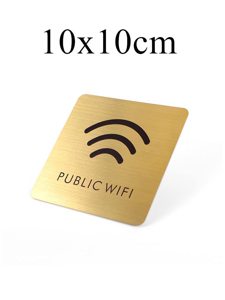 Нержавеющая сталь Слоган Знак «Не курить» Предупреждающие знаки для общественных мест Наклейки на стену Табличка WIFI Номерной знак Индивидуальные адресные таблички