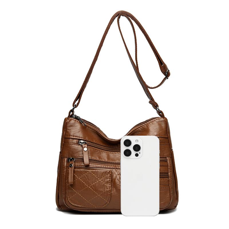 Большая вместительная сумка через плечо женская сумка через плечо многослойная ПУ сумка для мам среднего возраста