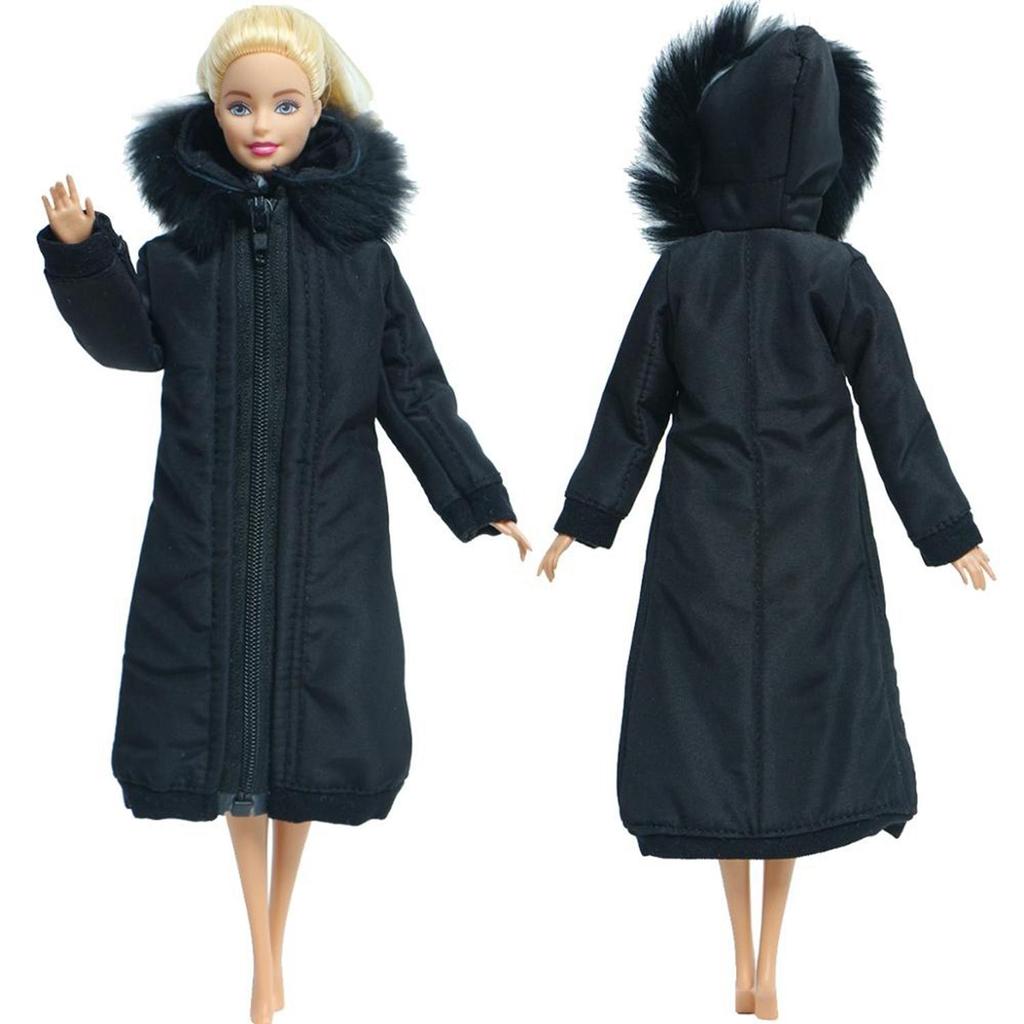 Winter Long Coat for Barbie Doll Hoodies 1/6 12 Inch Dolls Clothes Girl Toy