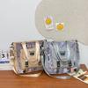 Студенческая косметичка большой вместимости для поездок на работу и занятий, женская нейлоновая переносная сумка через плечо с принтом