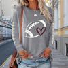 Tops For Women Irregular Shape Print Round Neck Long Sleeve T-shirt Fall Casual Slim Pullover Women's Long Sleeve Top