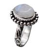 Moonstone Natural Gemstone Antique Silver Plated Ring US Size-6.25 A 794