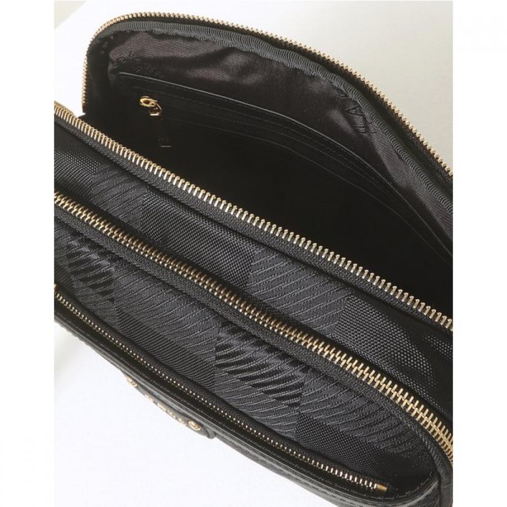 Daks Black Big Check Jacquard Crossbody Bag