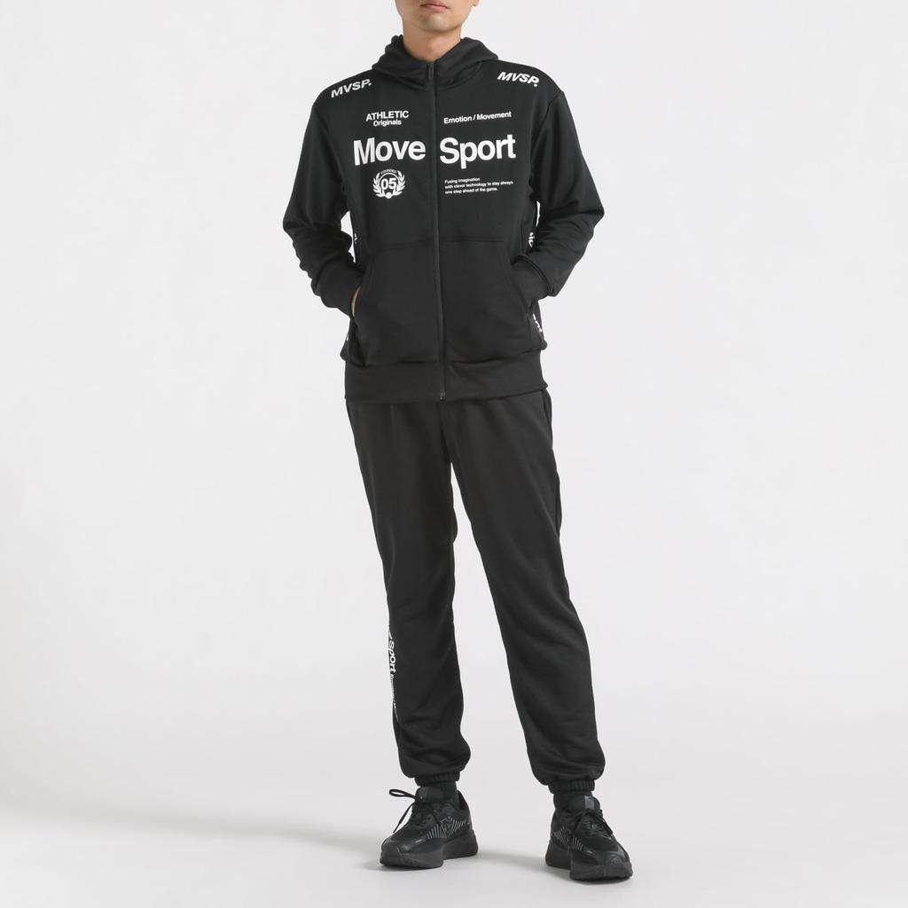 Толстовка с капюшоном Descente Light Smooth Sweat Full Zip Stretch Training Running ST4FSW41M 2L [Move Sports] BK00(ST4FSW41M)