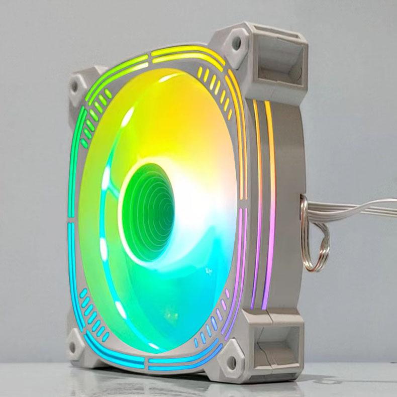 AGB 12 см RGB вентилятор для корпуса с регулируемой температурой, большой 4-контактный, белый/черный, синхронное охлаждение