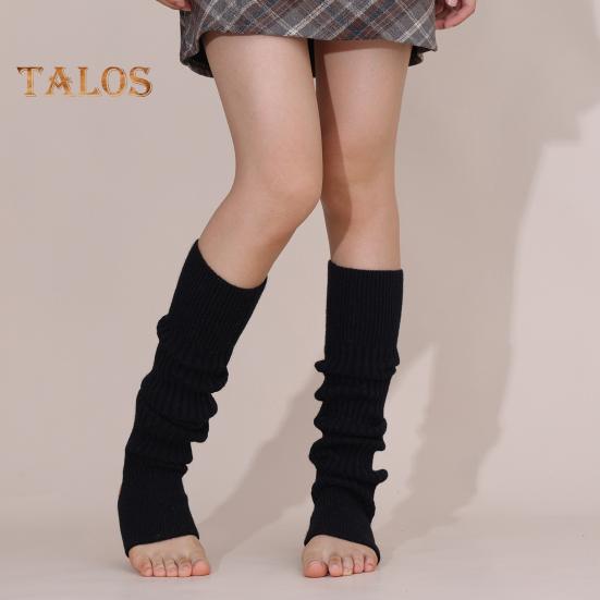 1 пара зимних гетр, теплые ребристые трикотажные полоски, эластичные трикотажные носки до щиколотки с отверстием для пятки, аксессуары 80-х для вечеринок, спорта, йоги, танцев
