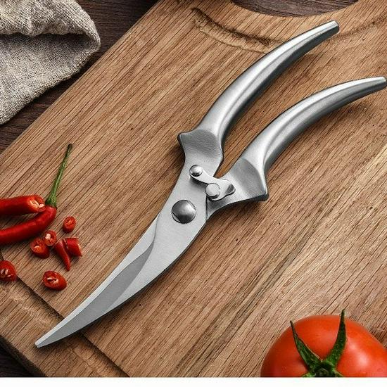Многофункциональные кухонные ножницы из нержавеющей стали - Деревянная ручка, Идеальны для резки куриных костей и многого другого