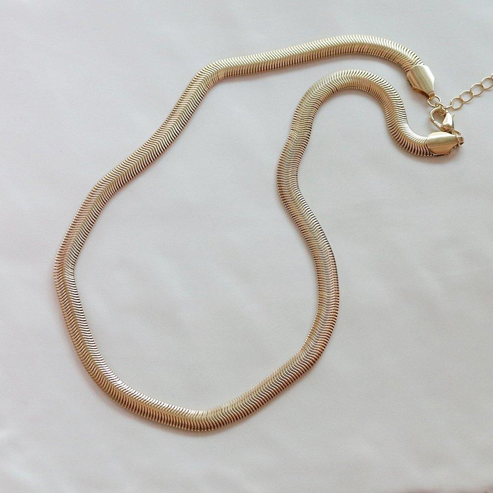 Золотое колье-цепочка «Змейка» Zz06