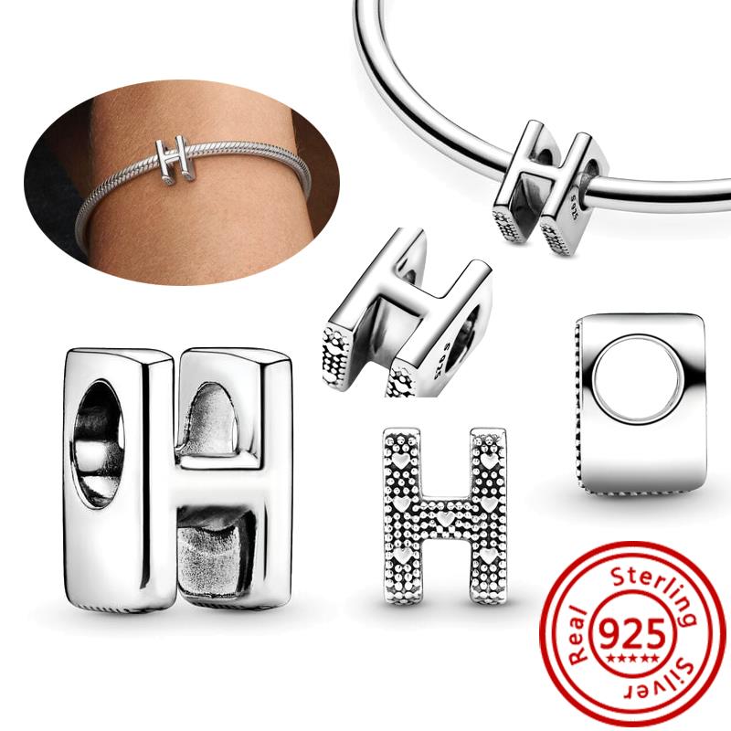 925 Чистая медь Символ бесконечности Полый Круг A-Z 26 Букв Алфавита Сияющие Циркониевые Бусины Подходят для Оригинального Браслета с Шармами Pantaro