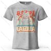 Catzilla Funny Printed Unisexs Tshirt Fashion Oversized Trendy Graphic Tees For Women Tops Tees Streetwear