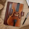 Vintage Violin Faux Leather Notebook Classic Music-Themed Writing Journal for Notes Diary
