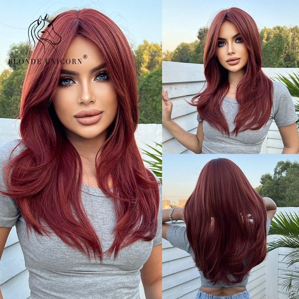 BLONDE UNICORN Синтетический розовый парик Барби, длинные волнистые парики с челкой, Лолита, косплей, вечерние, термостойкое волокно для женщин