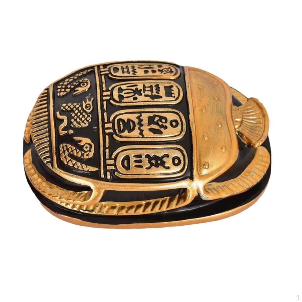 Статуэтка скарабея Древнего Египта Декоративный сувенир Расписанная вручную Золотая отделка