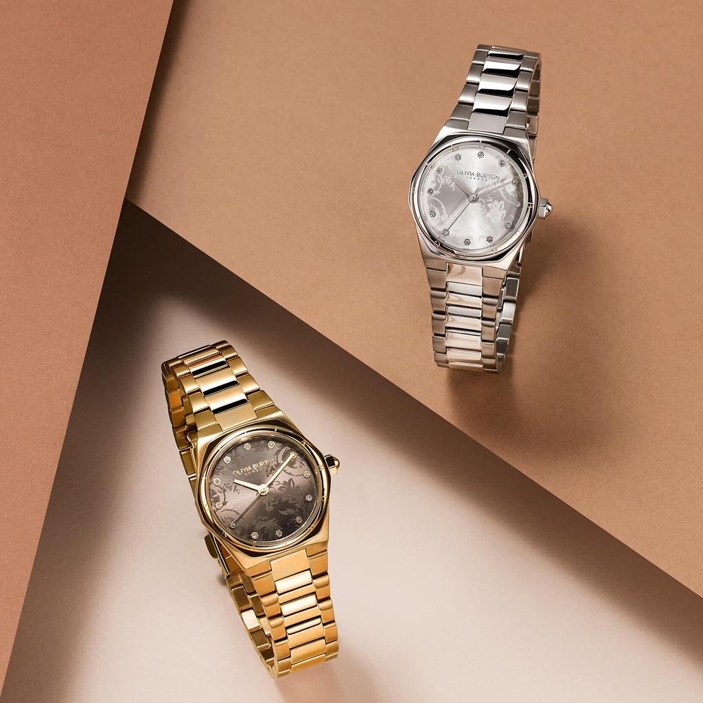 Авторизованный дилер Olivia Burton Watch 24000107 Sports Luxe 28 мм Mini Hexa Mushroom Gold Bracelet Watch [OLIVIA BURTON] Женские и