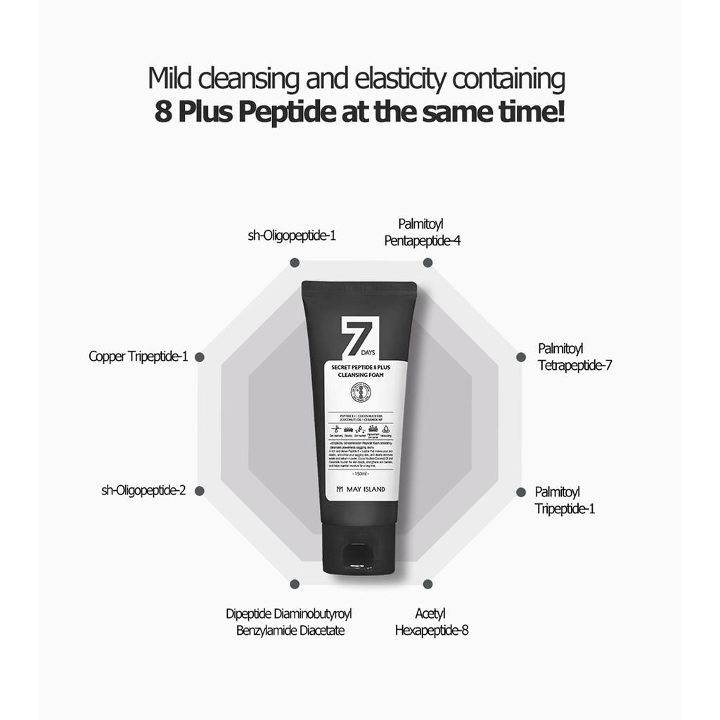 [MayIsland] 7Days Secret Peptide 8+ Очищающая пенка (150мл)