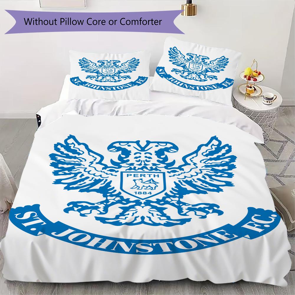 St Johnstone FC Pattern Bedding uilt Set uilt Cover Pillowcase Home Decoration Birthday Gift (1 * duvet cover + 2 * pillowcase without core)