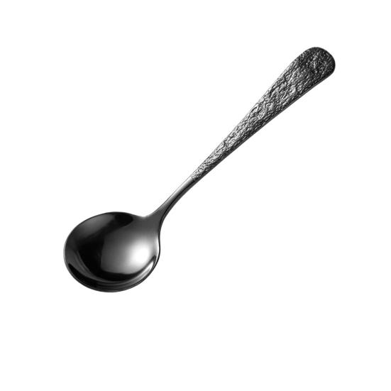 Ложка из нержавеющей стали Yousheng с противоскользящей ручкой, дизайн с узором «молоток», ложка для супа, риса, лапши, многофункциональный кухонный инструмент