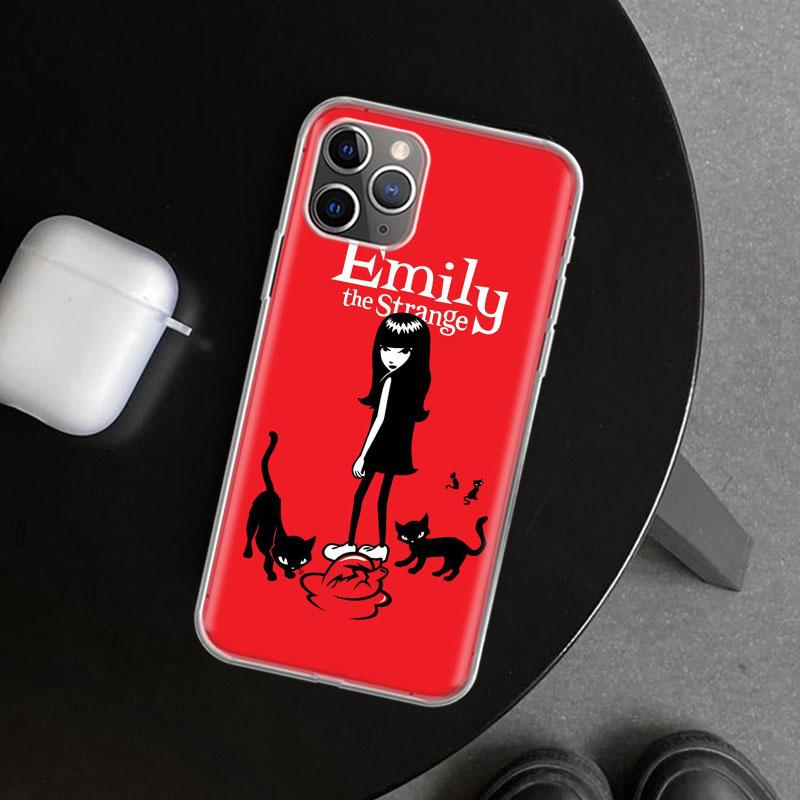 Чехол для телефона Emily The Strange в стиле комиксов для iPhone 11 12 13 Mini 14 15 Plus 16 Pro Max 17 Air 7 8 + SE Художественный Индивидуальный Fundas 1