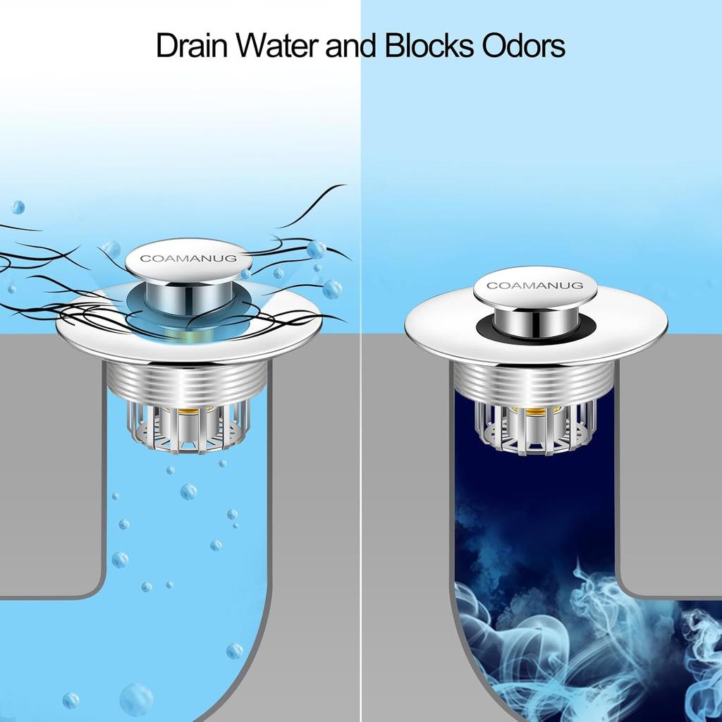 Заглушка для ванны | Уловитель волос для слива душа, Всплывающая заглушка для ванны со сливным отверстием | Заглушка для слива ванной комнаты | Защита слива для слива ванны 1-1/2 - 1-3/4""