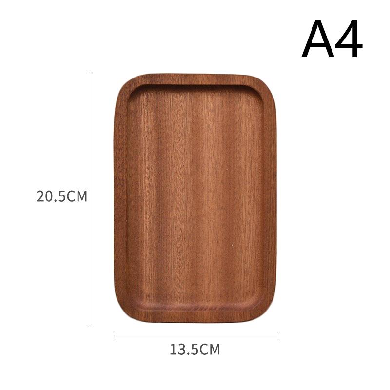 Wooden Tray Ins Style Small Wooden Tray Rectangular Dinner Plate Cake Bread Coffee Tea Set Solid Wood Plate Tray