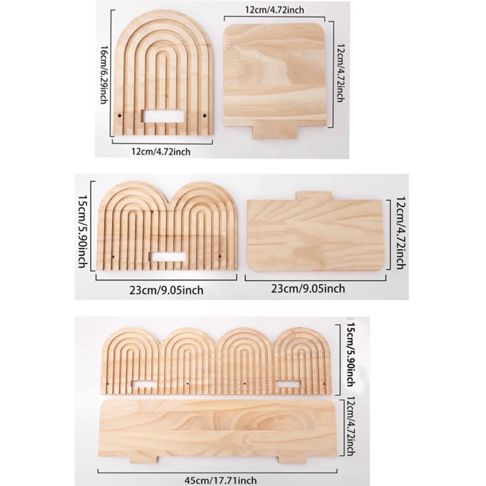 Threaded Structure Wall Plant Holder Multi Tier Wooden Wall Shelf Blank Wall Space