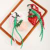 Cherry Strawberry Bag Pendant Woven Flower Fruit Keychain Lovely PU Leather Pendant  Bag Ornament
