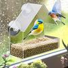 Reusable Tray Suction Cup Bird Feeder Window Type Squirrel Food Container  Outdoor