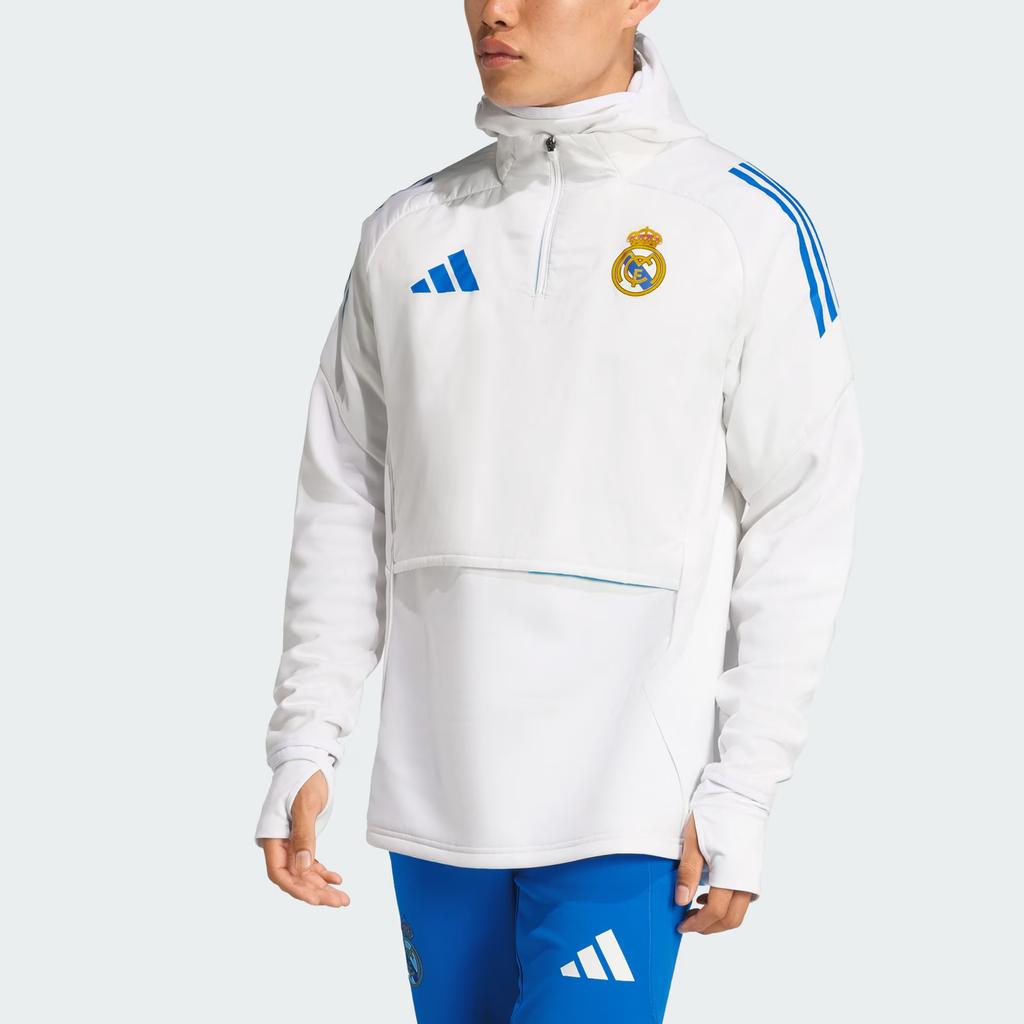 adidas Реал Мадрид Tiro 25 Competition Top Серия тренировочной экипировки Логотип бренда Воротник-стойка Рукав реглан Футболка для футбола с длинным рукавом Мужские топы KE1167