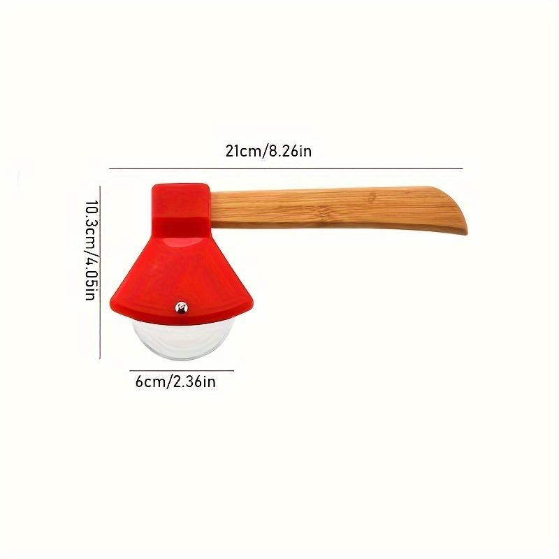 1 Axe Pizza Knife, Durable Stainless Steel Blade with Comfortable Bamboo Handle, Innovative Baking Cutter, Kitchen Small Tool