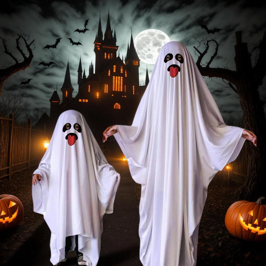 Костюм для косплея на Хэллоуин Harsever Dracula Ghost, Костюм призрака, Плащ для косплея, Цельный маскарадный костюм, Костюм призрака, Комбинезон, Милый, для детей, родителей,