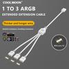COOLMOON Gen 2 ARGB разветвитель 5V 3 Pin 1 на 4/3/2 Универсальный кабель-удлинитель ARGB для материнской платы с переходным пином Для DIY материнской платы